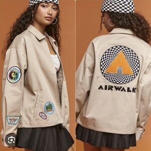 Airwalk x Forever 21 Jacket Women M Harrington Skater Patch Streetwear Y2K NEW